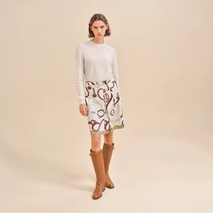 Brand New Hermes 2024 "Panoplie Tout Cuir" Pleated Skirt Size 34 (Stretchy Band)